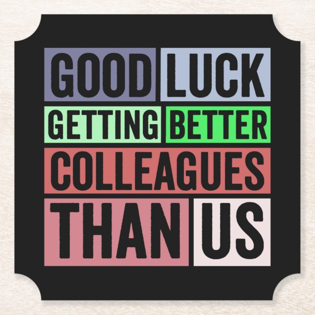 Porta-copo De Papel Novo Trabalho Engraçado | Despedida De Colaborador (Frente)