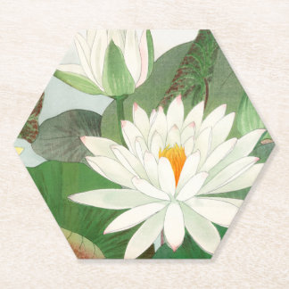 Porta-copo De Papel Nymphaea lotus, xilogravura japonesa, 1917