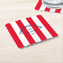 O Clube de Natações Crest Red Cabana Stripe