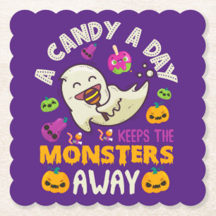 Porta-copo De Papel O Halloween Um Doce Por Dia Mantém Os Monstros Afa