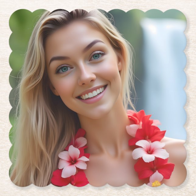 Porta-copo De Papel O Sussurro do Oceano de Helena: Uma Fuga Tranquila (Frente)