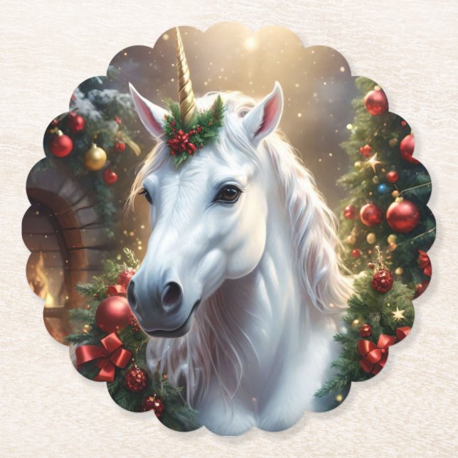 Porta-copo De Papel “O Unicórnio de Noel” (Frente)