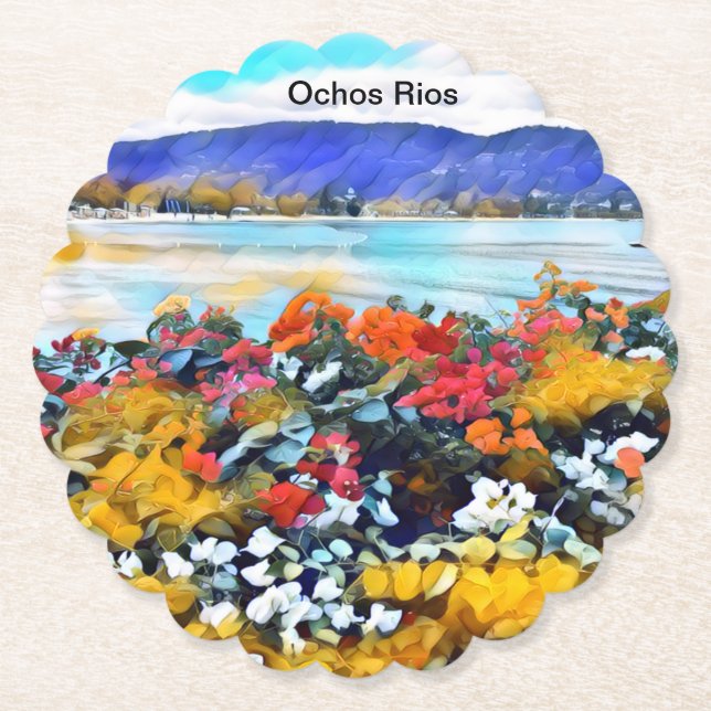 Porta-copo De Papel Ochos Rios Neon Pop Art Floral (Frente)