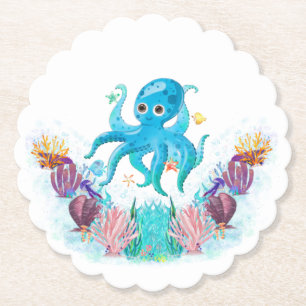 Porta-copo De Papel Octopus Marítimo Do Oceano Cinto Com Capas Costeir