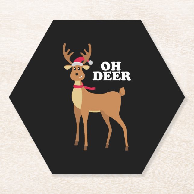 Porta-copo De Papel Oh Deer - rena de natal (Frente)