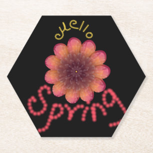 Porta-copo De Papel Olá Primavera - Arte de Flor Texturizada Rosa e La