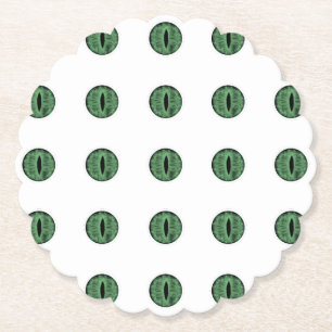Porta-copo De Papel Olhos de Bolinhas Verde do Halloween