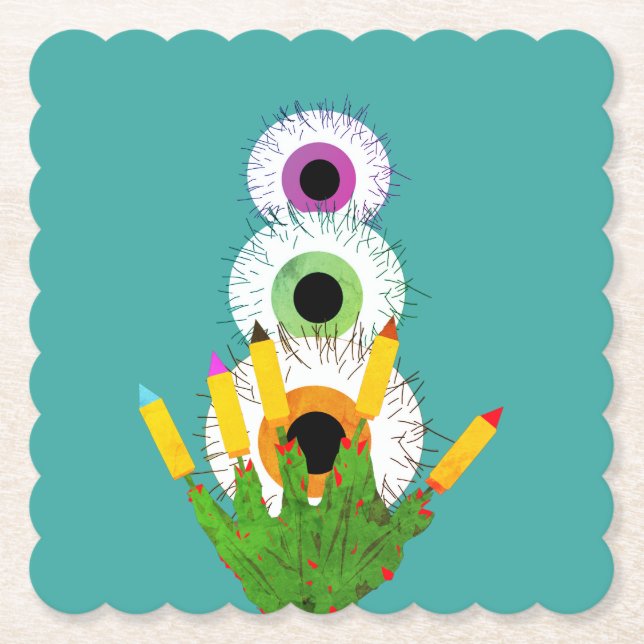 Porta-copo De Papel Olhos Peludos  (Frente)