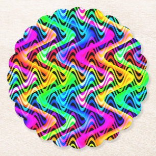 Porta-copo De Papel ondas coloridas