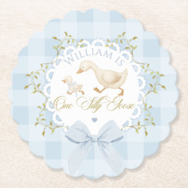 Porta-copo De Papel One Silly Goose Blue Goingham Whimsical Birthday