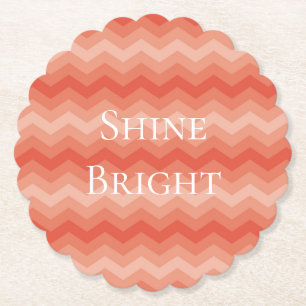 Porta-copo De Papel Orange Peach Chevron