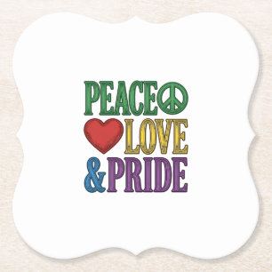 Porta-copo De Papel Orgulho Paz Amor Desenho Vetorial de Gravura Vinta