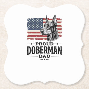 Porta-copo De Papel Orgulhoso Pai Doberman Bandeira Vintage Vetor Desi