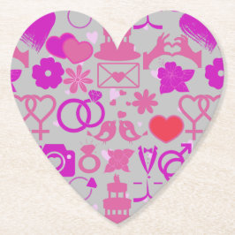 Porta-copo De Papel Ornamentos de Casamento Rosa 03 Cinzas BG