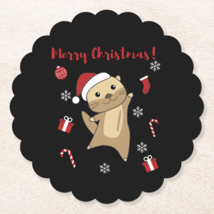 Porta-copo De Papel Otter Natal Neve Animais de inverno Otter