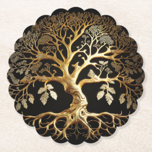 Porta-copo De Papel Ouro de Life Yggdrasil