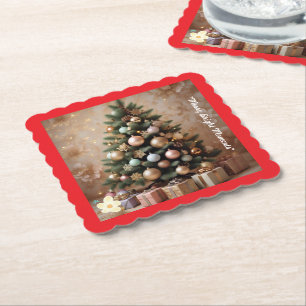 Porta-copo De Papel "Ouro de Natal brilhando"