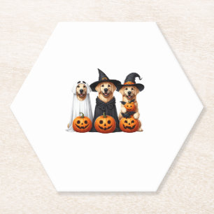Porta-copo De Papel Ouro Retriever Ghost Halloween Dog