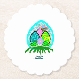 Porta-copo De Papel Ovos de Páscoa Deliciosos, Porta copos redonda esc