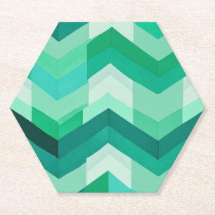 Porta-copo De Papel Padrão abstrato Chevron nos Verdes