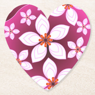 Porta-copo De Papel Padrão Abstrato Floral Rosa   Arte Floral Estética