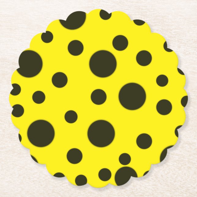 Porta-copo De Papel Padrão amarelo preto simples moderno (Frente)