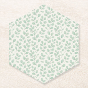 Porta-copo De Papel Padrão Botânico de Eucalipto