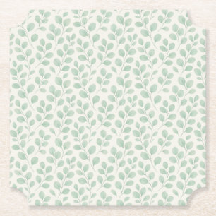 Porta-copo De Papel Padrão Botânico de Eucalipto