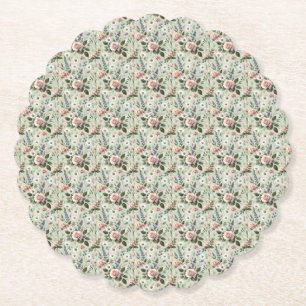 Porta-copo De Papel Padrão Botânico Floral Pastel Vintage