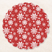 Padrão clássico de floco de neve branco e vermelho