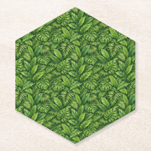 Porta-copo De Papel Padrão contínuo de folhas tropicais modernas