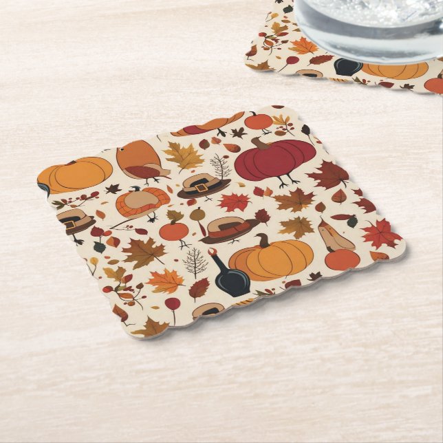 Porta-copo De Papel Padrão de Ação de Graças (Angular)