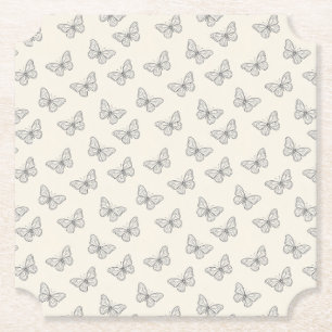 Porta-copo De Papel Padrão de Arte em Linha de Borboleta