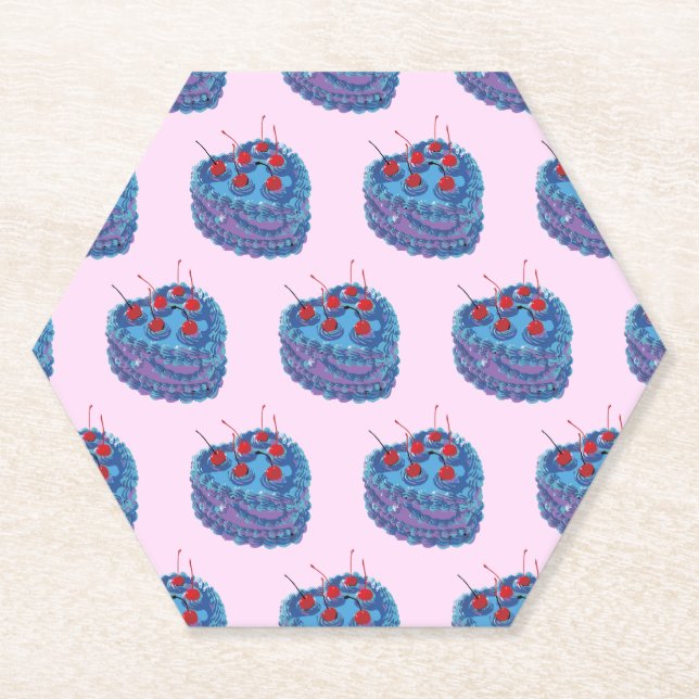 Porta-copo De Papel Padrão de Bolo Corpo Roxo (Frente)