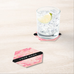 Porta-copo De Papel Padrão de Camuflagem Rosa, Seu nome, Personalize