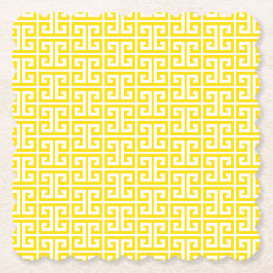 Porta-copo De Papel Padrão de Chave Grega Amarelo Dourado