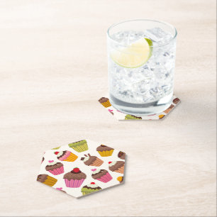 Porta-copo De Papel Padrão de cupcake, Padrão de Muffin, Chocolate, Co