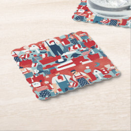 Porta-copo De Papel Padrão de Dia do Trabalho Whimsical