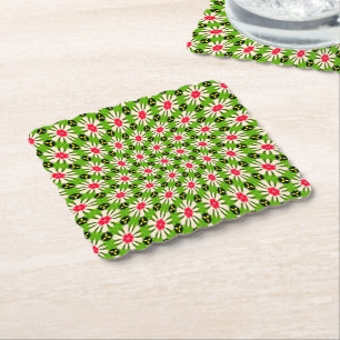 Porta-copo De Papel Padrão de Flores Cor-de-Rosa e Branco