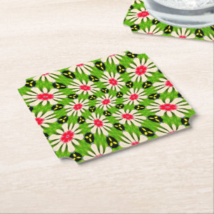 Porta-copo De Papel Padrão de Flores Cor-de-Rosa e Branco