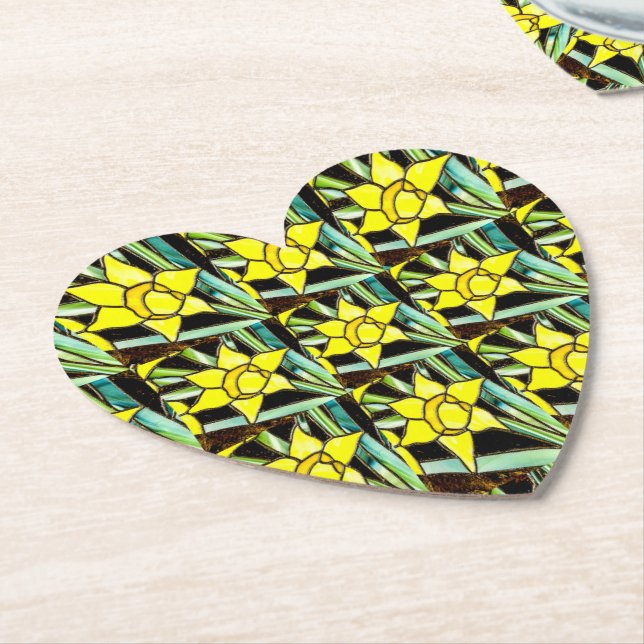 Porta-copo De Papel Padrão de Flores de Valor Amarelo (Angular)