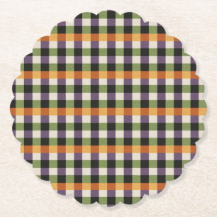 Porta-copo De Papel Padrão de gingham preto e roxo do Halloween