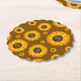 Porta-copo De Papel Padrão de Girassol Dourado