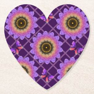 Porta-copo De Papel Padrão de Grade de Borboleta e Flor Cottagecore