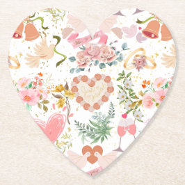 Porta-copo De Papel Padrão de ornamentos de casamento