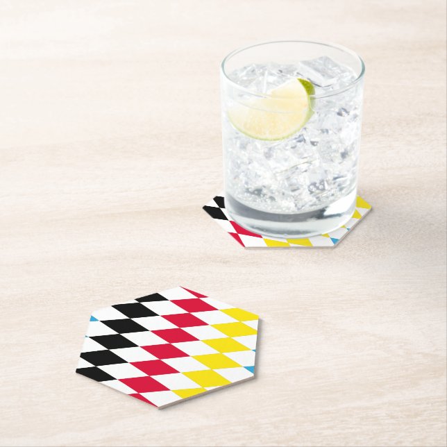 Porta-copo De Papel Padrão de Sinalizador de Diamante Baviera Azul Ama (Insitu)