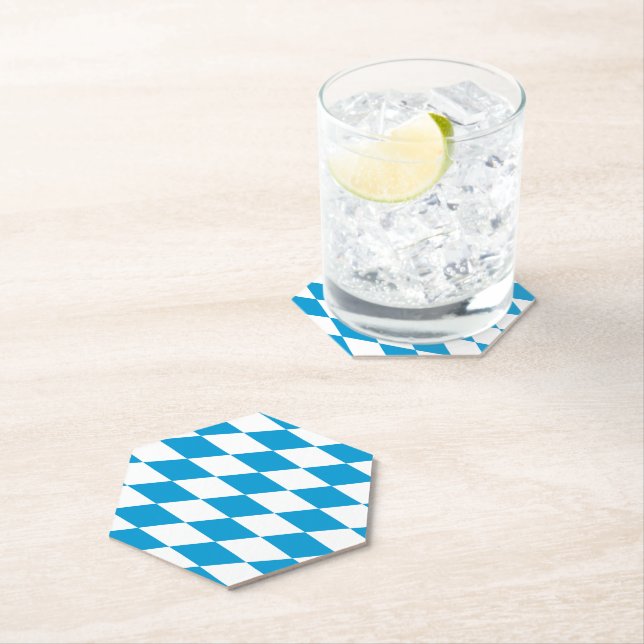 Porta-copo De Papel Padrão de Sinalizador de Diamante da Baviera Azul  (Insitu)