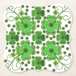 Porta-copo De Papel Padrão de Trevo e Redemoinho Verde Metálico Person