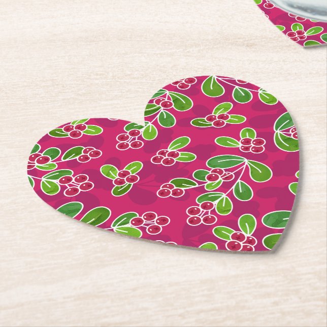 Porta-copo De Papel Padrão Festivo De Folhagem De Morango, Fuchsia (Angular)