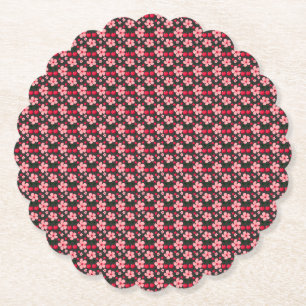 Porta-copo De Papel Padrão Floral de Cerejeira, Flores Rosas